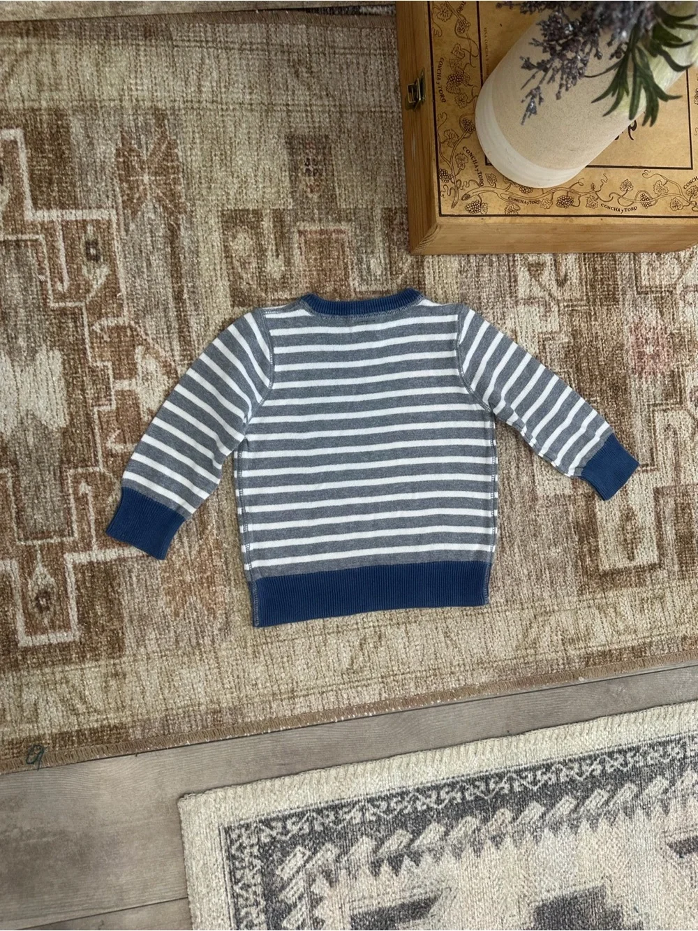 Baby Gap Toddler Boy Knit Sweater 12-18 Months Striped Crewneck Cotton